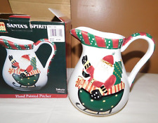 Debbie Mumm Sakura Christmas Santa's Spirit Ceramic 2 Qt. Pitcher Box picture
