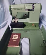 1950s Vintage Elna Supermatic Sewing Machine Green with Case Swissserland 722010 picture