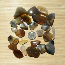 8oz Polished Agate Lot Mixed Stones Slices and Geode Rocks Gray Brown Crystals picture