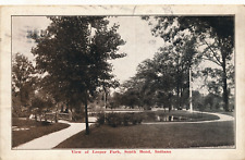 View of Leeper Park in South Bend, Indiana 1910 posted antique picture