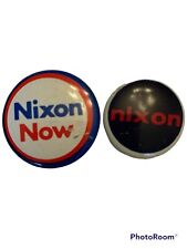 VTG Lot of 2 Nixon, Nixon Now Re-elect Campaign Pin Pinback Button picture