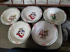 Vintage 1995 Kellogs Cereal Bowls Set Of 4 Tony The Tiger Toucan Sam Corny Snap picture