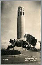 RPPC Postcard San Francisco CA Coit Tower on Telegraph Hill Pioneer Park Zan picture