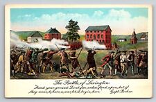 The Battle Of Lexington Massachusetts Vintage Unposted Postcard picture