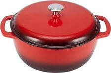 Enameled Cast Iron Round Dutch Oven with Lid and Dual Handles picture