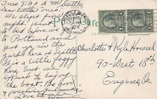 Scott #604 Pair Perf 10 Horizontally Joint Lines 1c Stamp Coil Vtg Postcard A56 picture