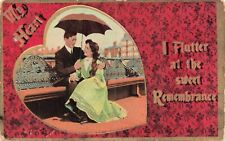 Postcard Sweet Remembrance Love Couple Heart Woman Man VTG 1911 Wilkinsburg PA picture