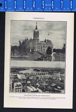 1930s Hartford, State Capital of Connecticut -1932 Historical Print picture