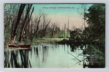 Constantine MI-Michigan, Among the Islands, Lake, Canoe, Vintage Postcard picture