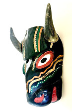VINTAGE GUATEMALA HAND CARVED BULL MASK picture