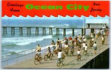 Postcard - Bicycling on the Boardwalk - Greetings from Ocean City, New Jersey picture