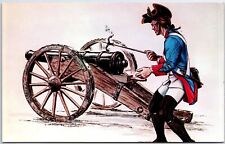 VINTAGE POSTCARD BRITISH ARTILLERYMAN IN 1757 WITH TRADITIONAL RED AND BLUE picture
