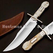 Custom Made Hand Forged 5160 Sprig Steel American DOGBONE Bowie w/German Silver picture