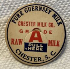 Vintage Chester Milk Co. Bottle Cap Guernsey Milk Chester, South Carolina Rare picture