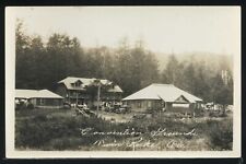 OR Brookings RARE RPPC c.1930 TWIN ROCKS CONVENTION GROUNDS Cars PEOPLE Tents picture