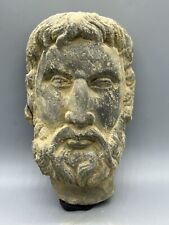 Authentic Old Rare Indo Greek Ghandhara Era A Philosopher Schist Head Ca.350 AD picture