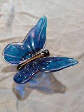 blown glass animal blue butterfly murano style figurine ornament fragile 5