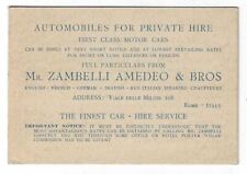 Mr. Zambelli Amedeo & Bros. Automobiles for Private Hire Folder Rome, Italy ZZ picture
