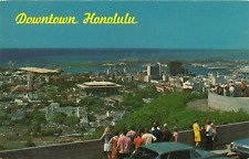 Downtown Honolulu, HI from Punchbowl Crater Lookout 1972 posted vintage picture