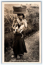 Bali Indonesia Postcard Tired Youngsters 1931 Vintage Posted RPPC Photo picture