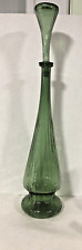Vintage Genie Bottle Decanter Green Glass  Footed  26