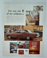 1962 Ford Vintage Print Ad Fairlane Sports Coupe Marina Docks Sailboat Sunset picture
