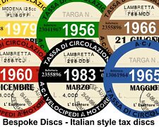 Replica / Reproduction Vintage Italian Tax Disc Lambretta Vespa - Mod  Bespoke picture