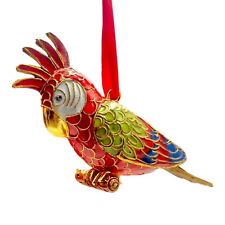 Vintage Dillard's Trimmings Cloisonne Ornament Enameled Macaw Parrot Bird 3x5