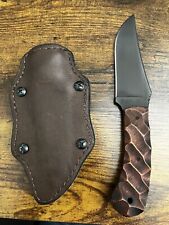 Winkler Knives Belt Knife Maple Sculpted Handle Black Blade 80CrV2 WK001 picture