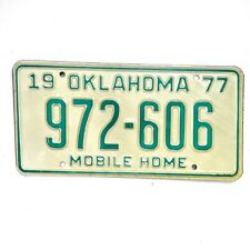 1977 United States Oklahoma Base Mobile Home License Plate 972-606 picture