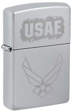 Zippo Lighter: USAF Air Force Engraved Logo - High Polish Chrome 81536 picture