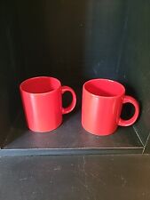 Set Of 2 Vintage Waechtersbach Red Ceramic Pottery Mugs Germany EUC picture