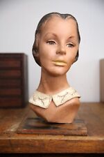 Vintage Art Deco Hat Bust Head Store Display Mannequin Flapper Female girl picture