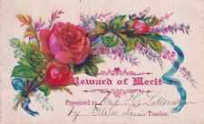 1800s Victorian Trade Card -Reward of Merit picture