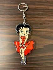 Vintage 1985 Betty Boop Marilyn Monroe Red Dress Plastic Keychain 80s Cartoon TV picture