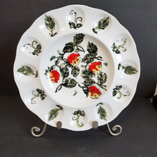 Vtg Embassy Products Deviled Egg Tray Plate Strawberries Retro Mod MCM Ceramic picture