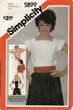Simplicity 5899 Square Neck Tops in 2 Lengths w Front Tucks, Panels Sz 10-12 CUT picture