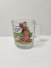 GARFIELD & ODIE SEESAW - VINTAGE 1978 MCDONALDS GLASS MUG NO CHIPS OR CRACKS picture