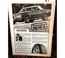 Firestone Tires Joe Leonard 1972 Original Magazine Print Ad picture