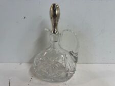 Vintage Possibly Antique Cut Crystal Decanter with Sterling Topper picture