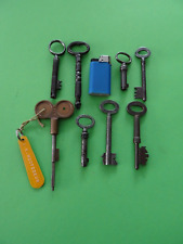 8 antique safe keys  vault  money chest Lips bramah chubb lock key haffner paris picture