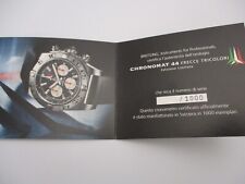 BREITLING CHRONOMAT 44 Frecce Tricolori Ltd Ed Watch Certificate of Authenticity picture