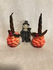 Vintage Gurley Novelty Co Thanksgiving Pine Cone And Pilgrim Candles picture