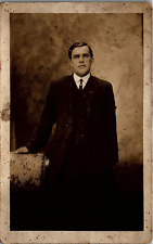 c1910 WELL DRESSED GENTLEMAN M.J. MURNANE YORK PA. REAL PHOTO POSTCARD 17-100 picture
