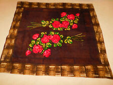 Antique Vtg CHASE Buggy Carriage Sleigh Horse Hair LAP BLANKET Brown w ROSES picture