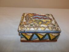 Vintage Ceramic Rectangle Trinket Box With Lid From Italy / Italian picture