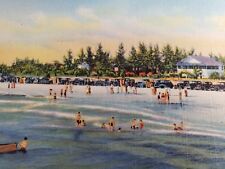 C 1941 Fort Myers Beach on the Gulf of Mexico Florida Ocean View Linen Postcard  picture