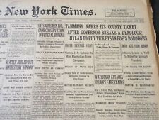 1925 AUGUST 12 NEW YORK TIMES - TAMMANY NAMES ITS COUNTY TICKET - NT 5430 picture