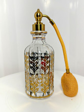 Vintage I.W. Rice & Co Inc Japan Perfume Atomizer Bottle Glass Gold Paint picture