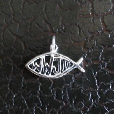 VTG Sterling Silver 925 WWJD What Would Jesus Do Fish Medal Charm Christianity picture